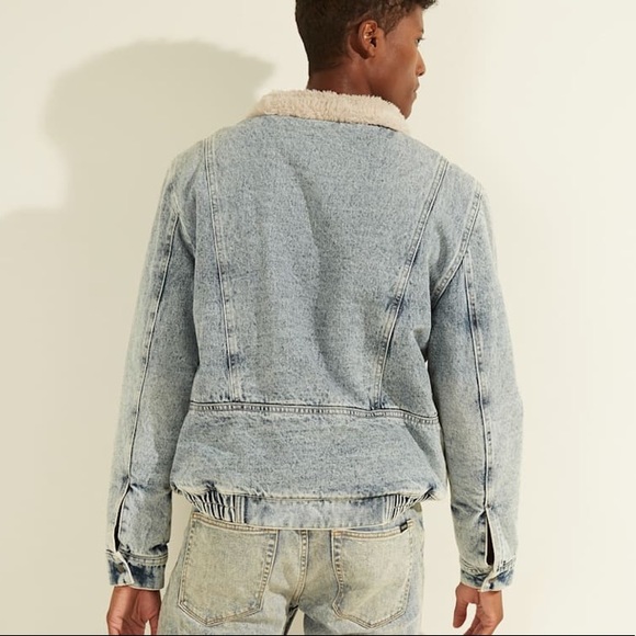 New GUESS Denim Bomber Jacket - Picture 3 of 6